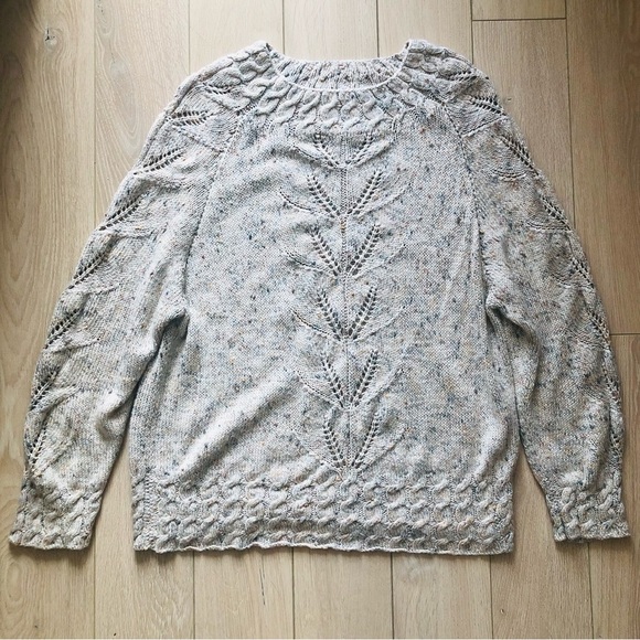 Handmade Grey & Cream Cable Knit Sweater - Picture 1 of 10